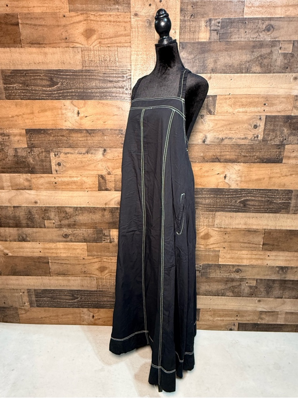 Free People Women's Black White Maxi Dress XL Extra Large TEP 101 - Picture 2 of 5